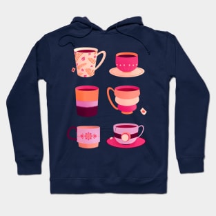 Purple and magenta tea cups Hoodie